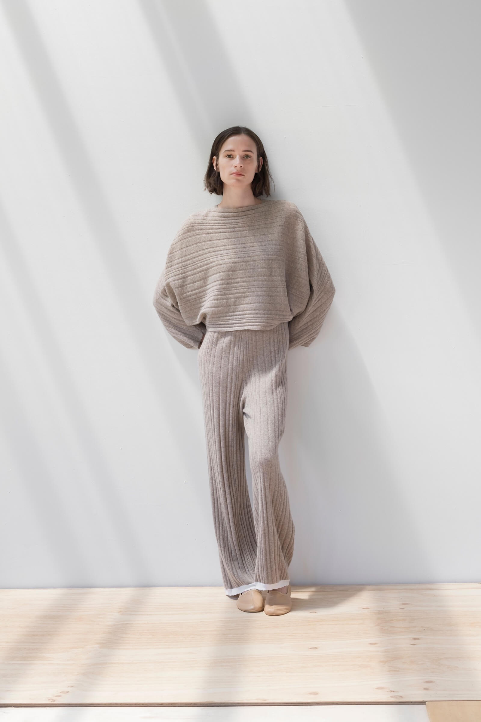 Summer cashmere ribbed knit jumpsuit summer cashmere horizontal ribbed sweater